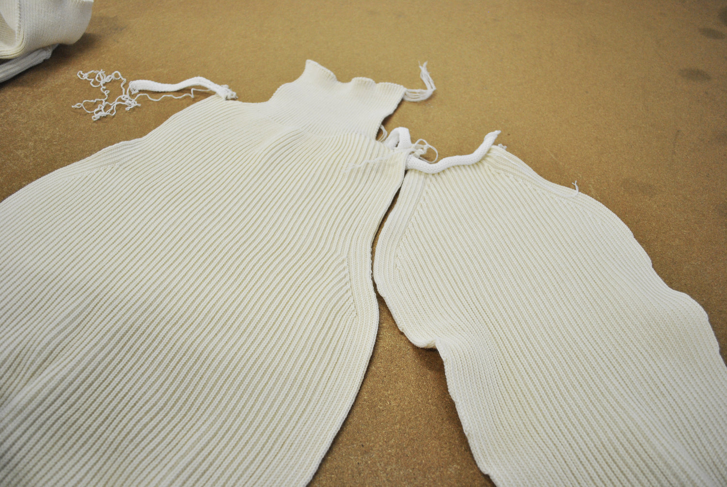 Fully fashioned parts of Navy Turtleneck ready to be linked