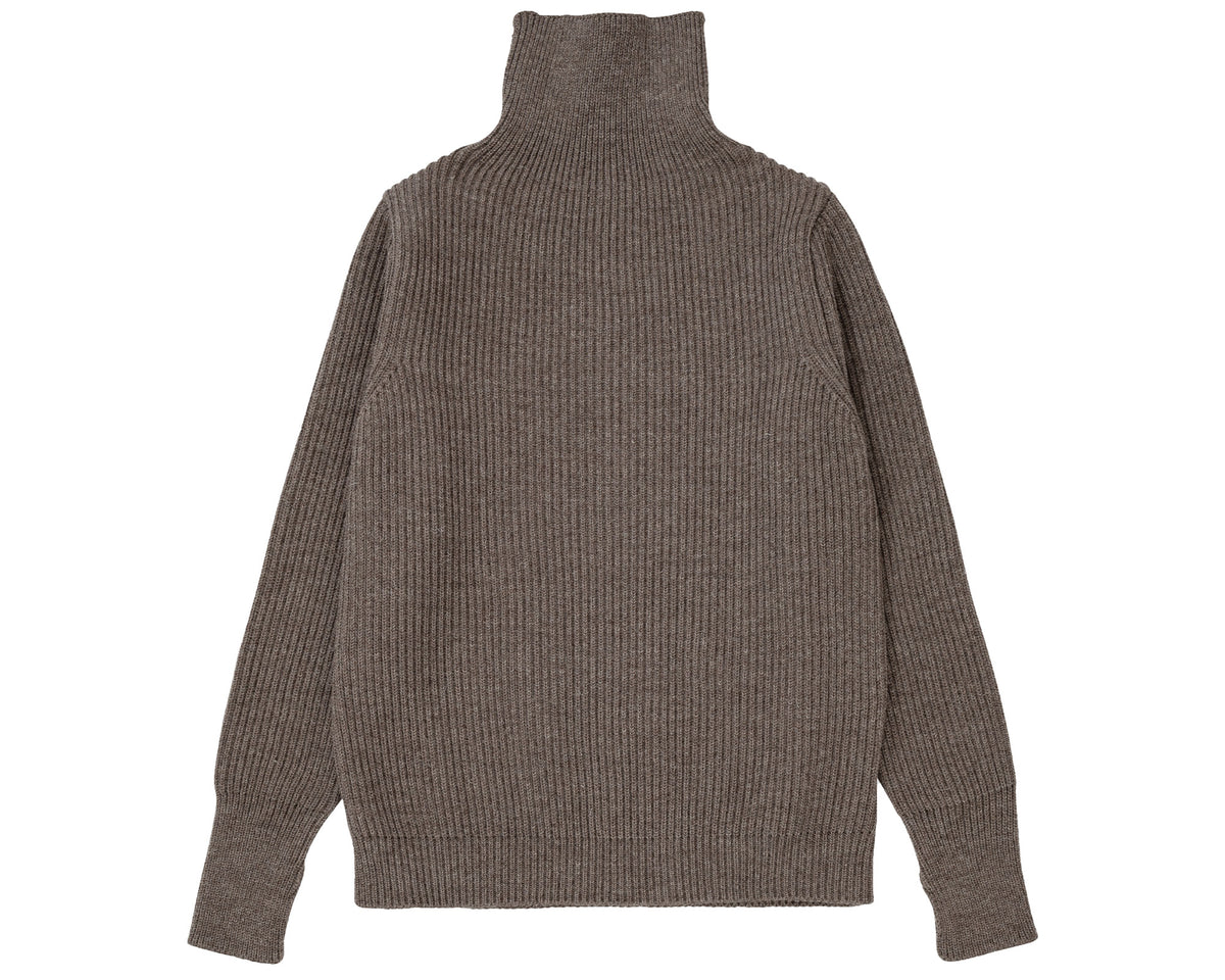 Navy Turtleneck Natural Taupe