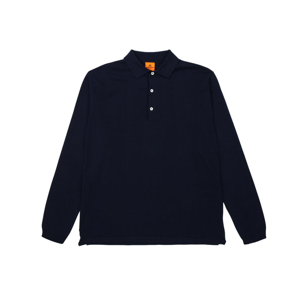 トップス ANDERSEN-ANDERSEN POLO LONG SLEEVE NAVY Polo Long Navy Blue